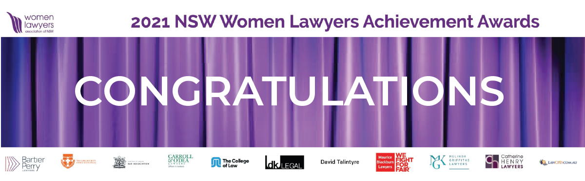 2021 Awards Finalists Winners Announcements Women Lawyers Association Of Nsw 2123